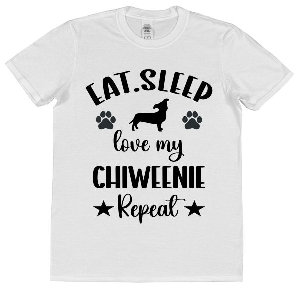 Chiweenie T-Shirt - "Eat, Sleep, Love My Chiweenie, Repeat" - Image 2