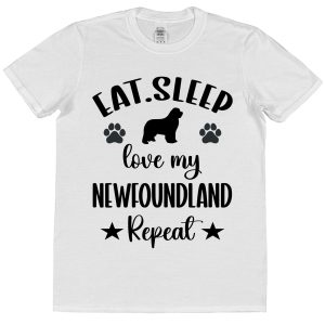 Newfie Owner T-Shirt – "Eat, Sleep, Love My Newfoundland Repeat"