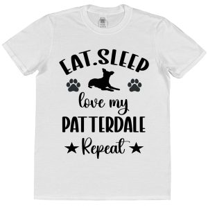 Patterdale Owner T-Shirt – "Eat, Sleep, Love My Patterdale Repeat"