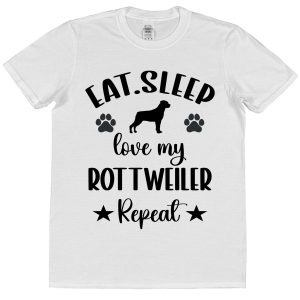 Rottweiler Owner T-Shirt – "Eat, Sleep, Love My Rottweiler Repeat"