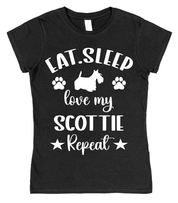 Scottie Owner T-Shirt – "Eat, Sleep, Love My Scottie Repeat" - Image 4