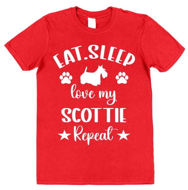 Scottie Owner T-Shirt – "Eat, Sleep, Love My Scottie Repeat" - Image 2