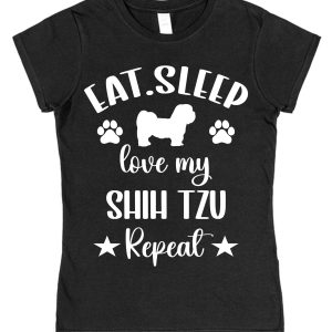 Shih Tzu Owner T-Shirt – "Eat, Sleep, Love My Shih Tzu Repeat"