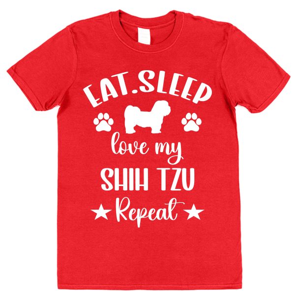 Shih Tzu Owner T-Shirt – "Eat, Sleep, Love My Shih Tzu Repeat" - Image 3