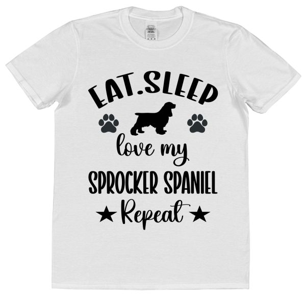 Sprocker T-Shirt – "Eat, Sleep, Love My Sprocker, Repeat" - Image 2