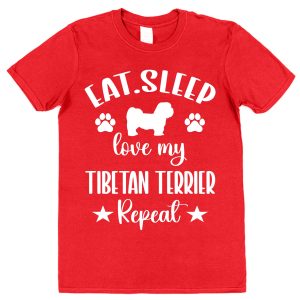 Tibetan Terrier Owner T-Shirt – "Eat, Sleep, Love My Tibetan Terrier, Repeat"