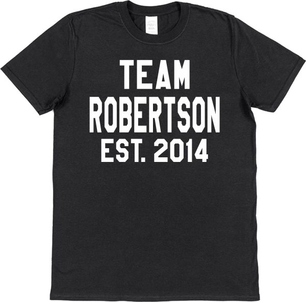 Personalised Family T-Shirt - "Team (Surname & Anniversary Year)"