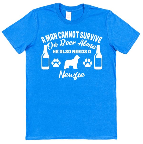 Newfoundland Men's T-Shirt "A Man Cannot Survive On Beer Alone He Also Needs A Newfie"