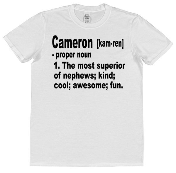 Personalised Nephew T-Shirt -  Superior Nephew Dictionary Definition