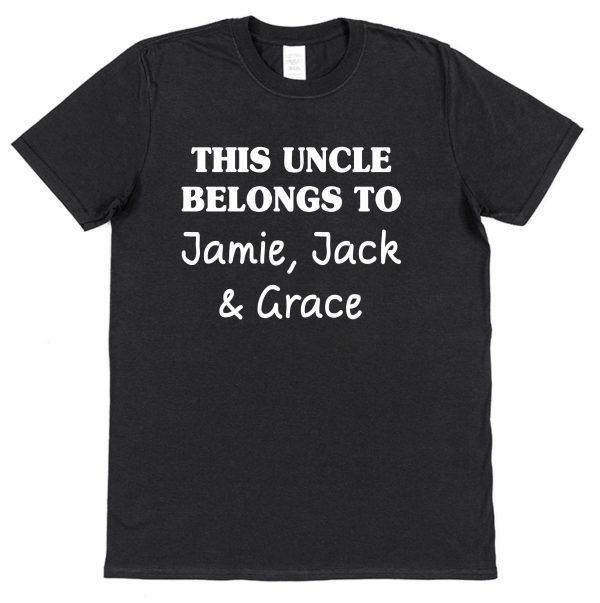 Personalised Uncle T-Shirt – "This Uncle Belongs To..." - Image 2