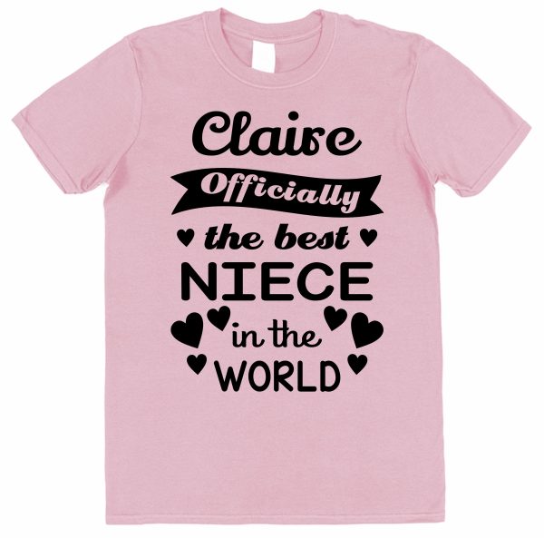 Personalised Niece T-Shirt - "Officially The Best Niece in The World" - Image 2