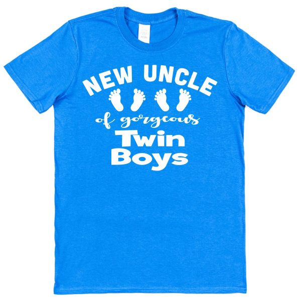 Uncle T-Shirt - "New Uncle of Gorgeous Twin Boys" - Image 2