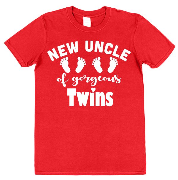 Uncle T-Shirt - "New Uncle of Gorgeous Twins" - Image 2