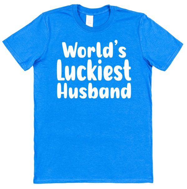 Husband T-Shirt – "World's Luckiest Husband" - Image 2