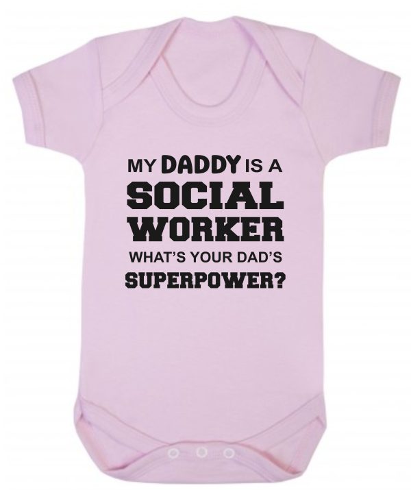 Baby Vest – "My Daddy Is A Social Worker What's Your Dad's Superpower?"
