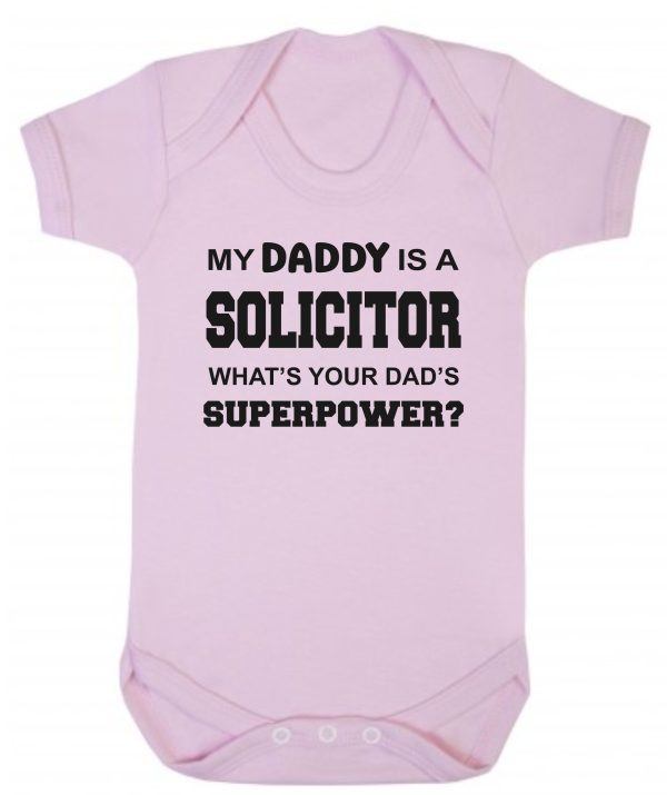 Baby Vest – "My Daddy Is A Solicitor What's Your Dad's Superpower?" - Image 2