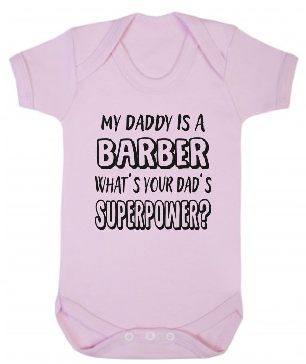 Baby Vest – "My Daddy Is A Barber What's Your Dad's Superpower?" - Image 2