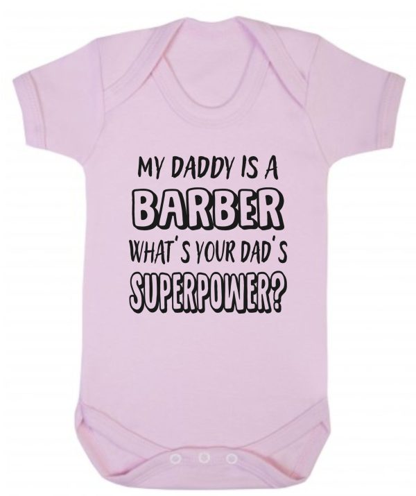 Baby Vest – "My Daddy Is A Barber What's Your Dad's Superpower?" - Image 2