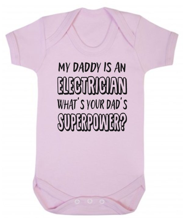 Baby Vest – "My Daddy Is An Electrician What's Your Dad's Superpower?"