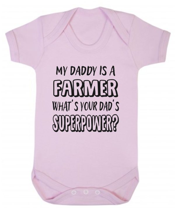 Baby Vest – "My Daddy Is A Farmer What's Your Dad's Superpower?" - Image 2
