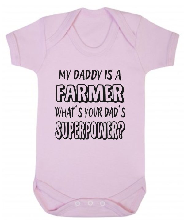 Baby Vest – "My Daddy Is A Farmer What's Your Dad's Superpower?" - Image 2