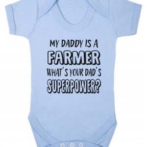 Baby Vest – "My Daddy Is A Farmer What's Your Dad's Superpower?"