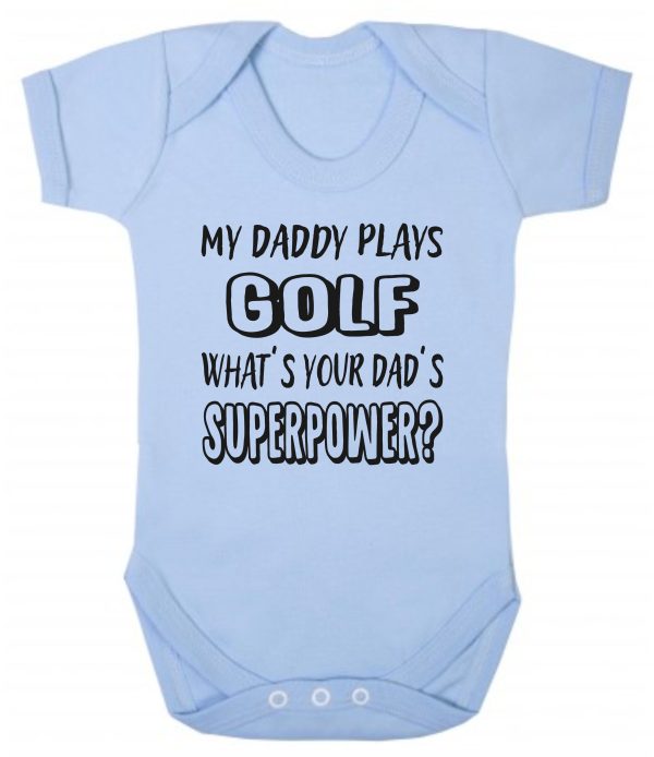 Baby Vest – "My Daddy Plays Golf What's Your Dad's Superpower?" - Image 2
