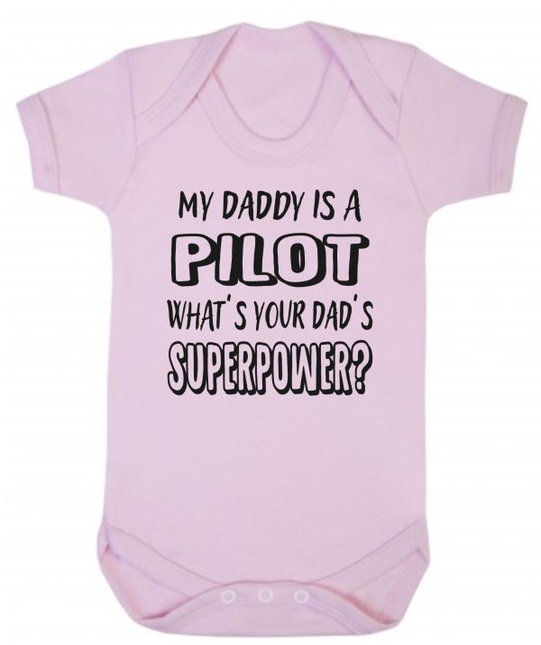 Baby Vest – "My Daddy Is A Pilot What's Your Dad's Superpower?" - Image 2