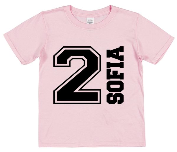 Personalised Birthday T-Shirt - Varsity Style Name & Age - Image 8