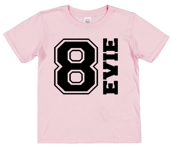 Personalised Birthday T-Shirt - Varsity Style Name & Age - Image 7