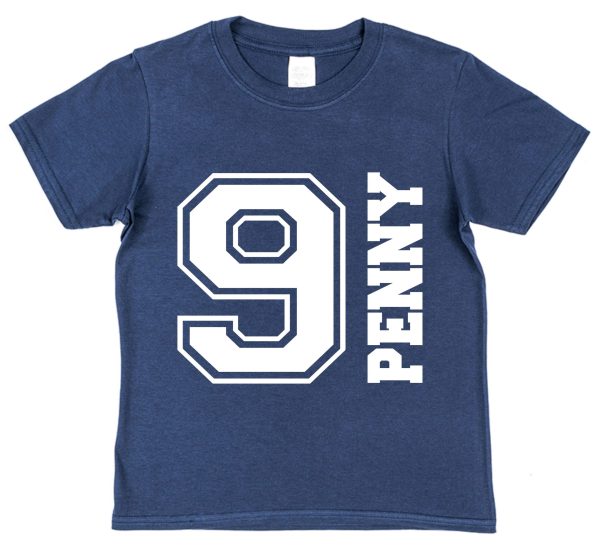 Personalised Birthday T-Shirt - Varsity Style Name & Age - Image 6