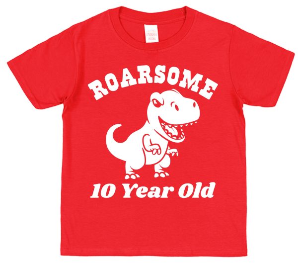 Personalised Dinosaur Birthday T-Shirt — "Roarsome (Any Age) Year Old" - Image 7