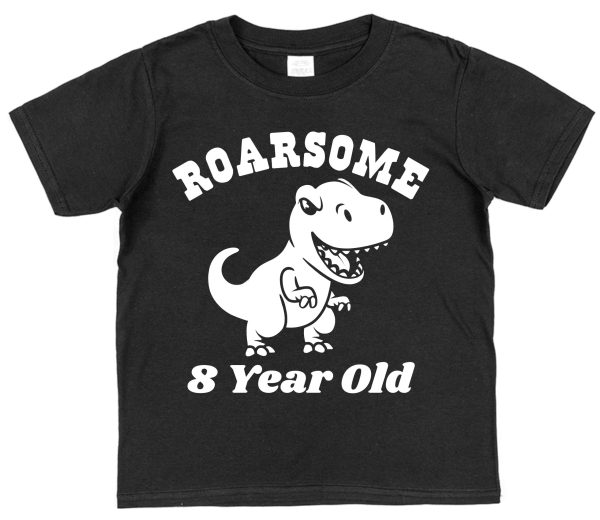 Personalised Dinosaur Birthday T-Shirt — "Roarsome (Any Age) Year Old" - Image 5