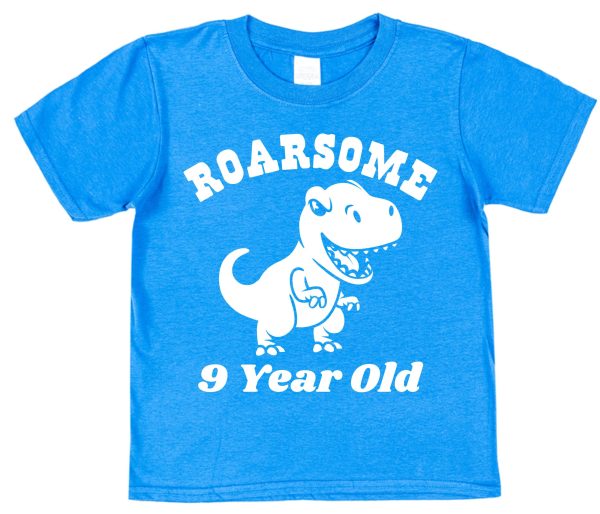 Personalised Dinosaur Birthday T-Shirt — "Roarsome (Any Age) Year Old" - Image 6