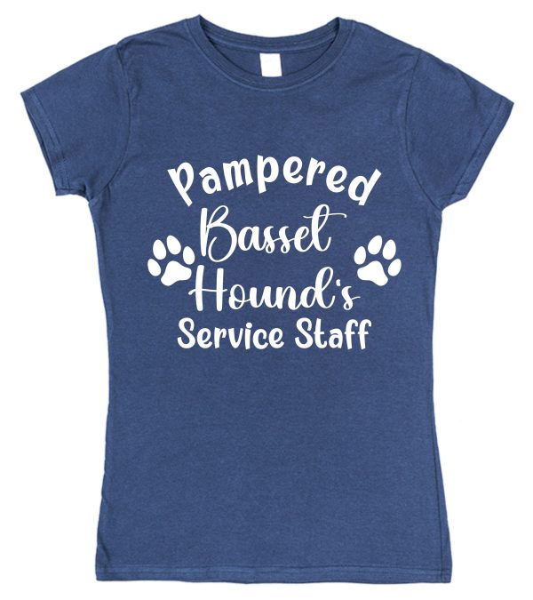 Basset Hound T-Shirt - "Pampered Basset Hound's Service Staff" - Image 2