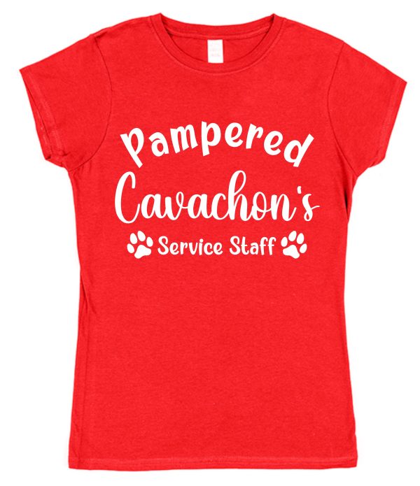 Cavachon T-Shirt - "Pampered Cavachon's Service Staff" - Image 2