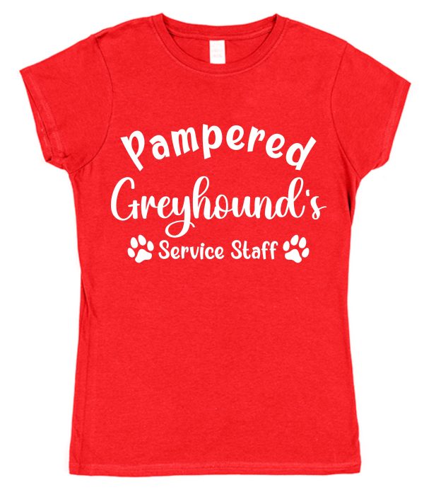 Greyhound T-Shirt - "Pampered Greyhound's Service Staff"