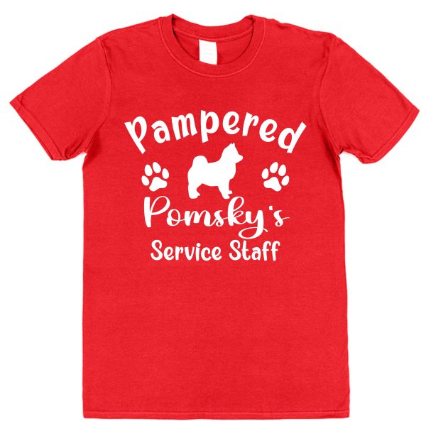 Pomsky T-Shirt - "Pampered Pomsky's Service Staff" - Image 2