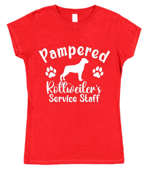 Rottweiler T-Shirt - "Pampered Rottweiler's Service Staff" - Image 2