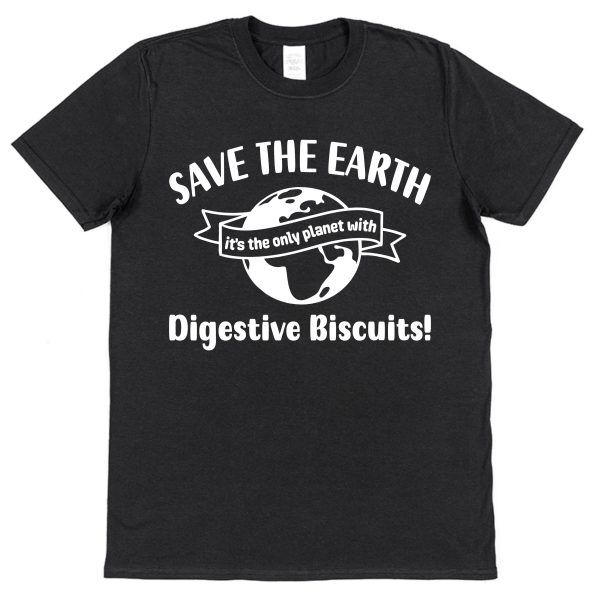 Digestive Biscuits T-Shirt – "Save The Earth" - Image 2