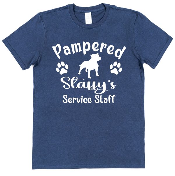 Staffy T-Shirt - "Pampered Staffy's Service Staff" - Image 2