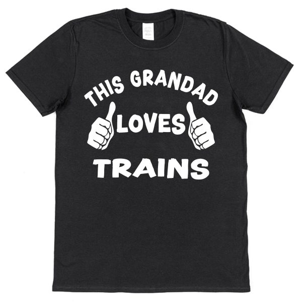 Grandad T-Shirt — "This Grandad Loves Trains" - Image 2