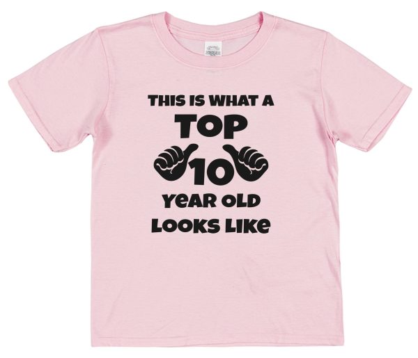 Kid's Birthday T-Shirt – "This Is What A Top 10 Year Old Looks Like" - Image 2