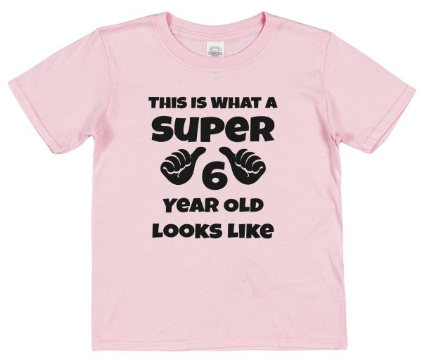 Kid's Birthday T-Shirt – "This Is What A Super 6 Year Old Looks Like" - Image 2