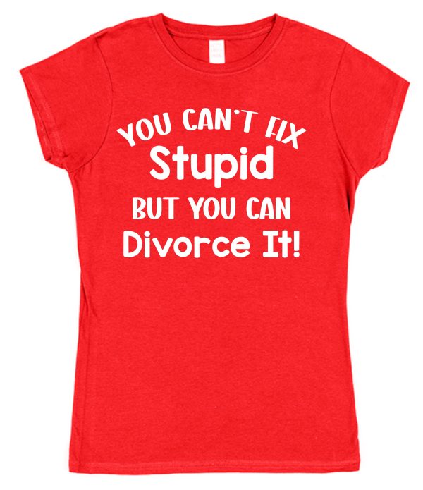 Divorce T-Shirt — "You Can't Fix Stupid But You Can Divorce It" - Image 2