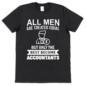 a black accountant shirt with white text