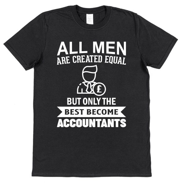 a black accountant shirt with white text